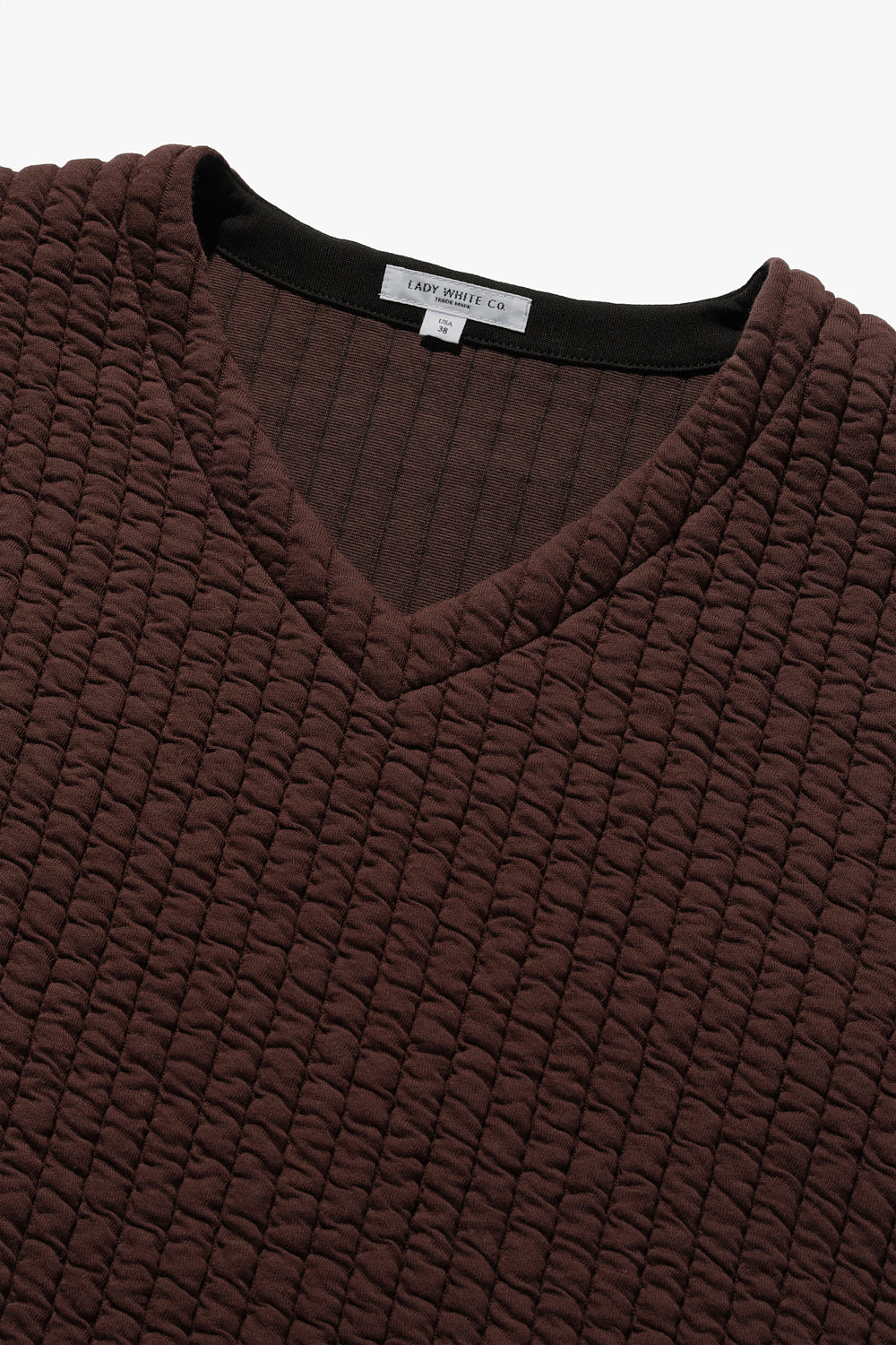 Lady White AW23 Quilted V-Neck (Rust)